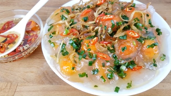 ravioli de tapioca con poro y camarones vietnam